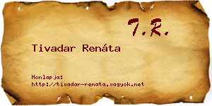 Tivadar Renáta névjegykártya